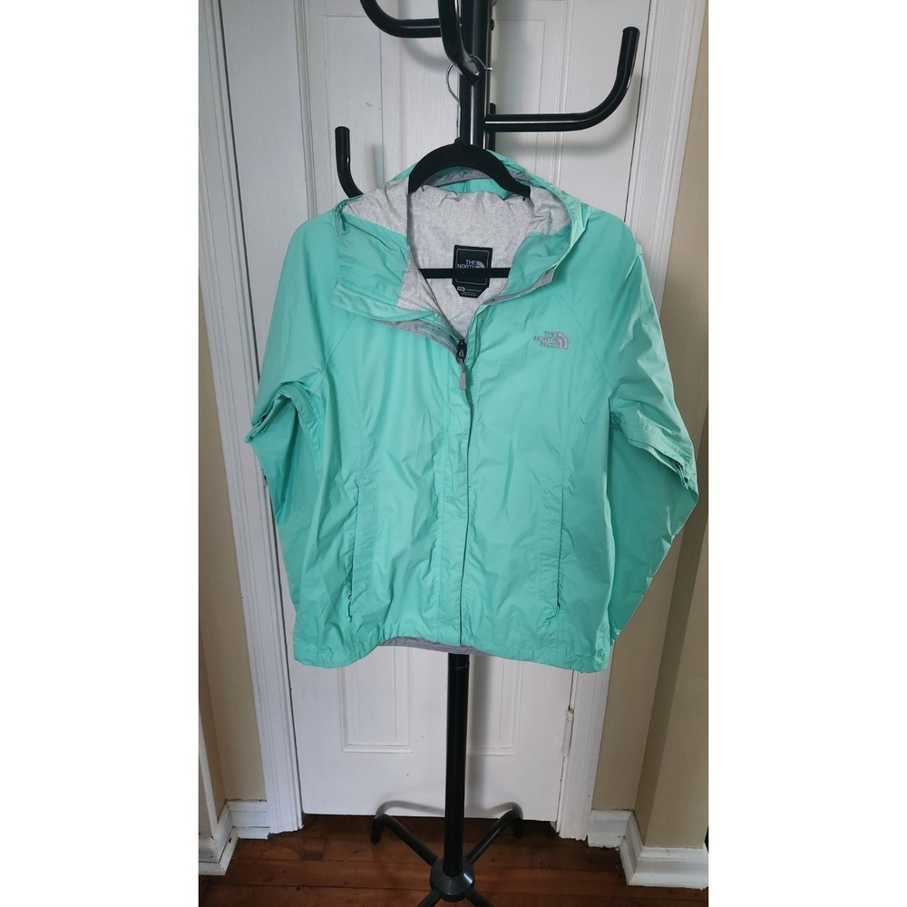 The North Face Nylon Windbreaker Womens Size M Pastel Green Pockets Hooded
